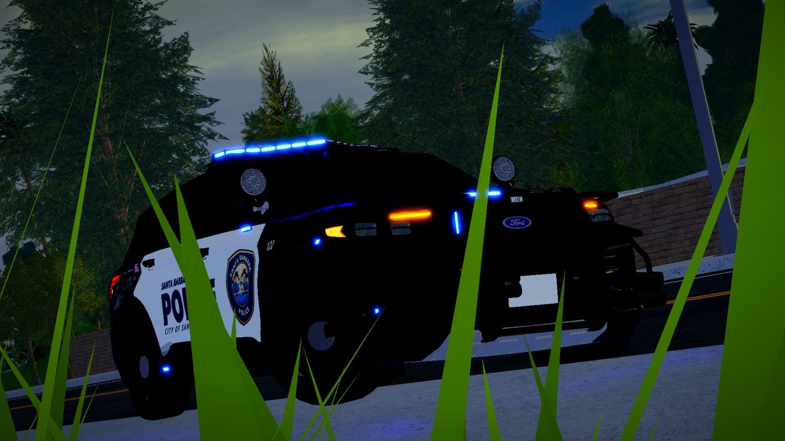 A Santa Barbara Police Explorer at dusk